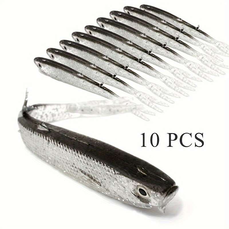 10pcs Premium Soft Baits for Bass Fishing Realistic Rubber Lures PVC Material Ideal for Fre