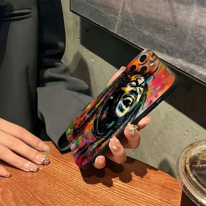 1Pc Mixed Color  For iPhone 15 Dirty Braided Man Pattern Phone Case