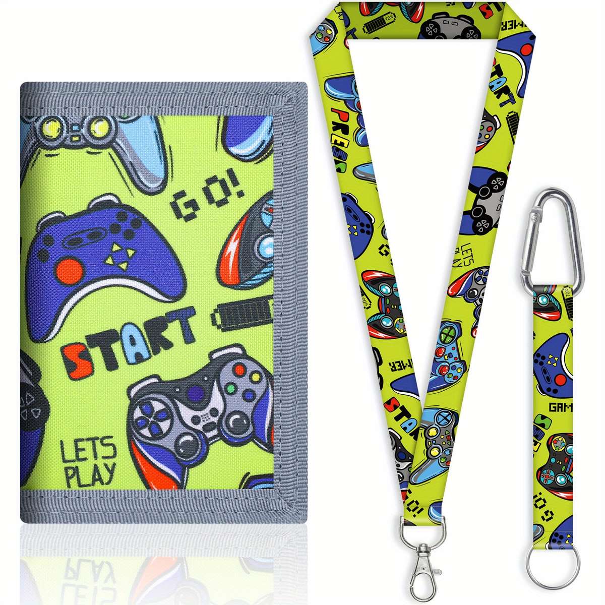 1pc 1 set Cool Cartoon Game Wallet with Lanyard