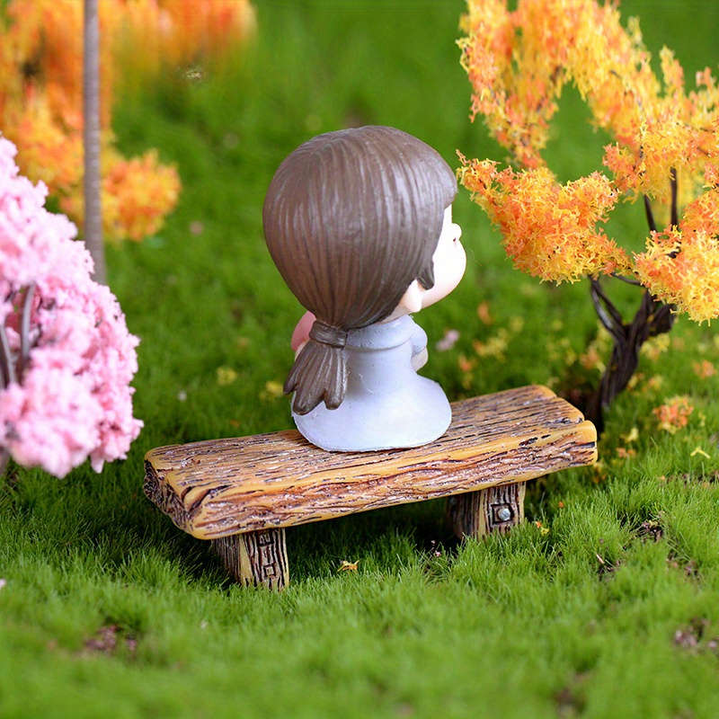 Miniature Resin Bench And Stools Abs Material Mixed Color Fairy Garden Ornaments