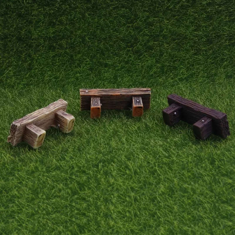 Miniature Resin Bench And Stools Abs Material Mixed Color Fairy Garden Ornaments