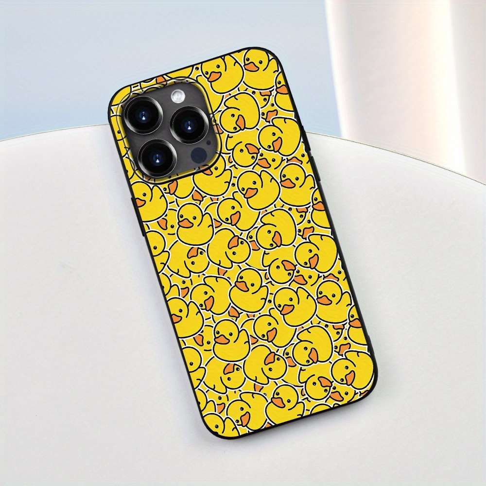 1Pc Black For iPhone XS Max Cartoon Little Yellow Duck Phone Case