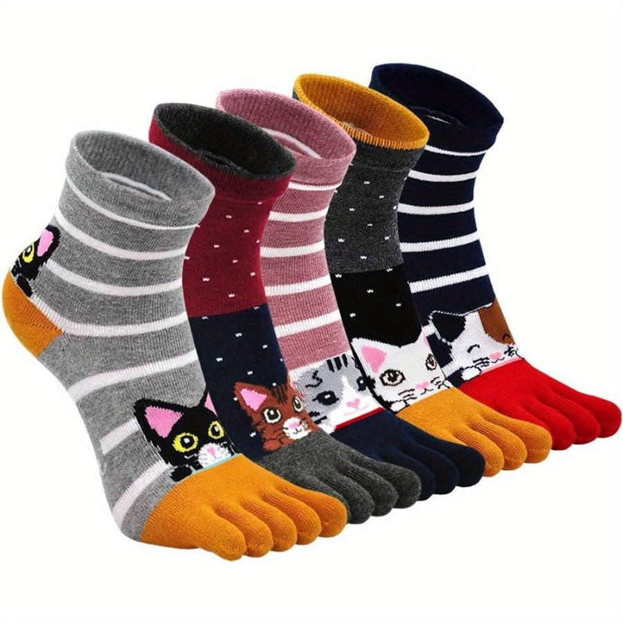 Women S Socks Color Striped Cat Size 49