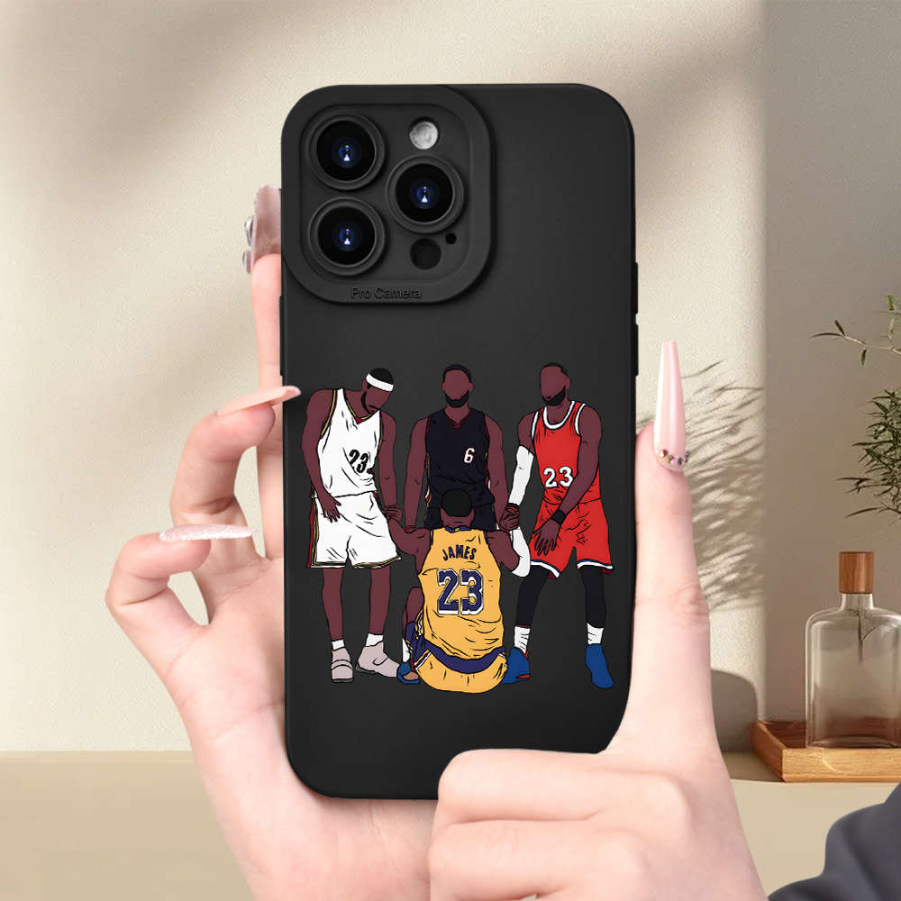 1Pc Black For iPhone 11 Pro Max Basketball Player Phone Case