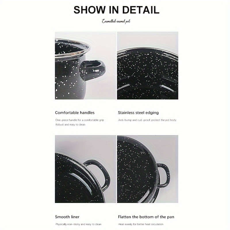 5-Piece Black Premium Enamel Cookware Set