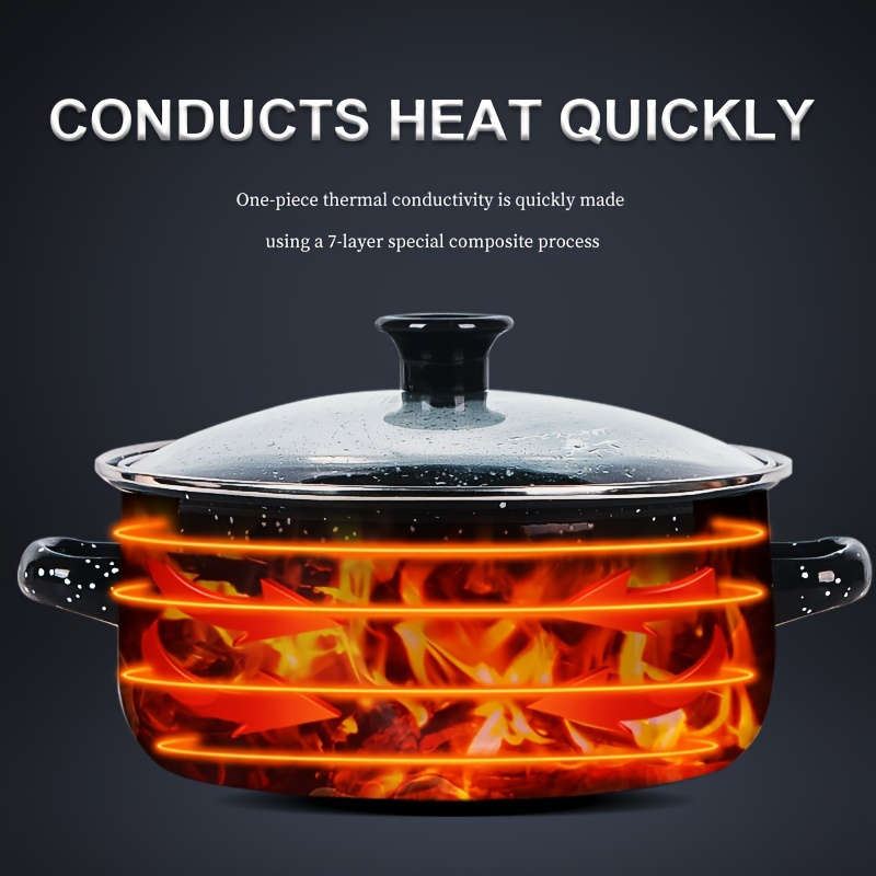 5-Piece Black Premium Enamel Cookware Set