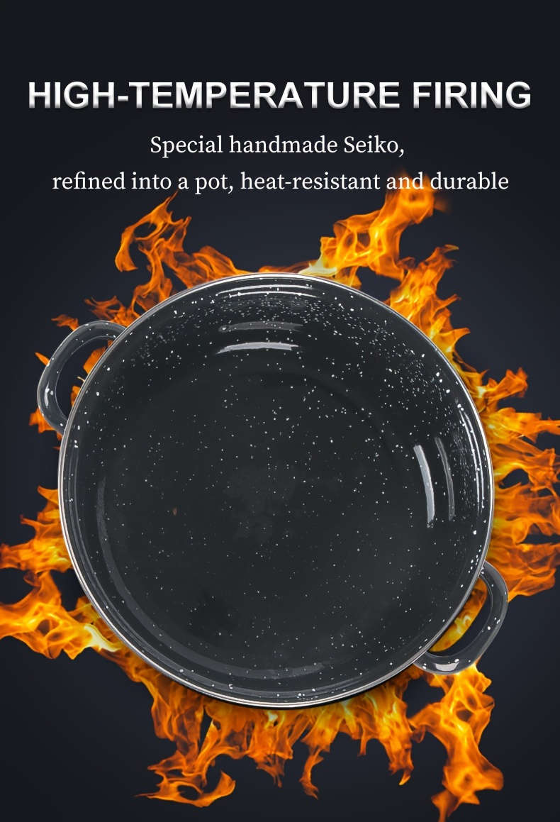 5-Piece Black Premium Enamel Cookware Set