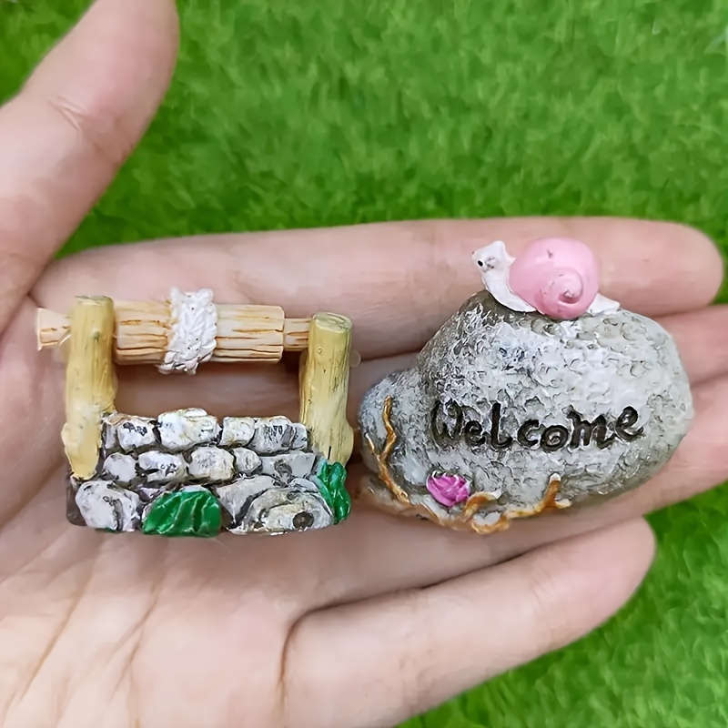 Handmade Resin Mini Fairy Tale Garden Well West Lake Lighthouse Statue Diy