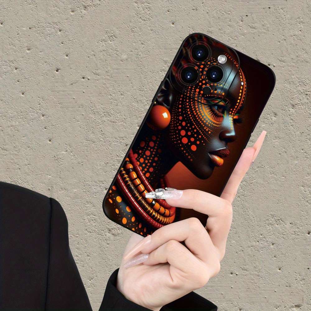 1Pc Mixed Color For iPhone 12 Pro Max Beautiful African Girl Phone Case