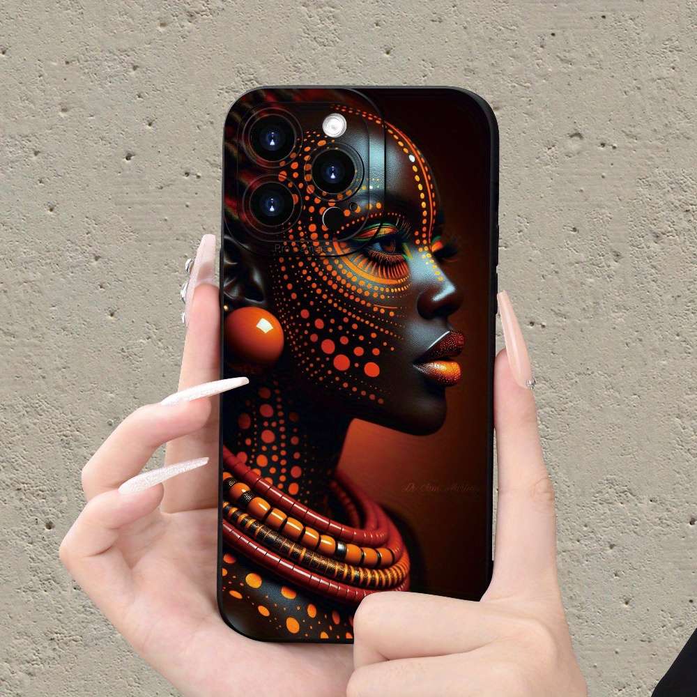 1Pc Mixed Color For iPhone 12 Pro Max Beautiful African Girl Phone Case