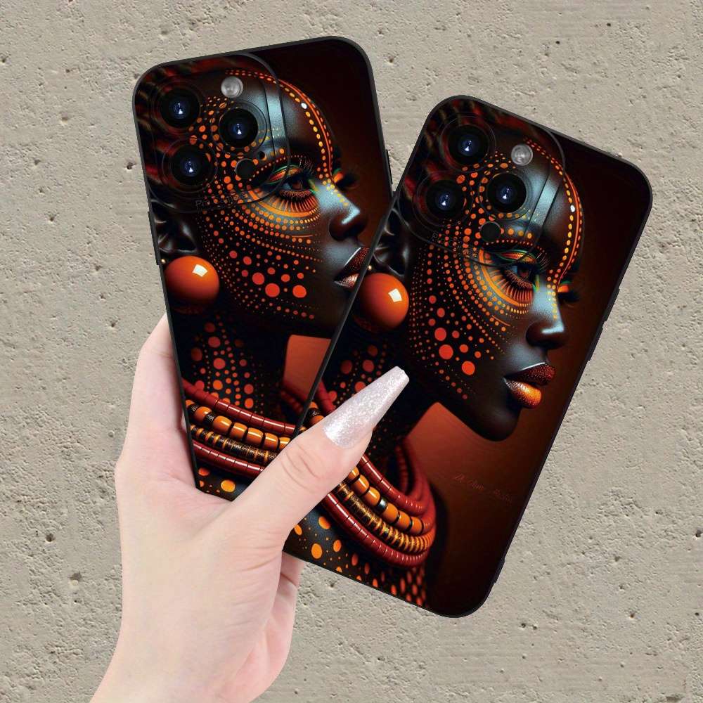 1Pc Mixed Color For iPhone 13 Pro Beautiful African Girl Phone Case