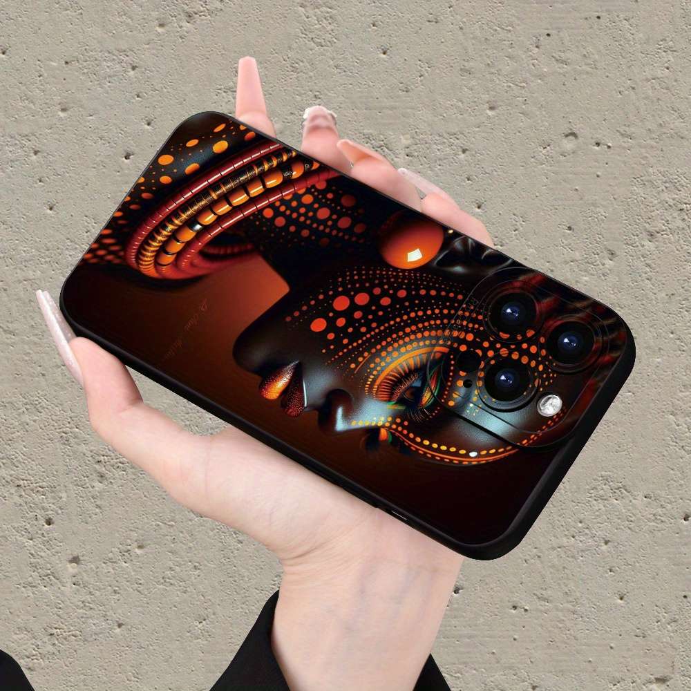 1Pc Mixed Color For iPhone 12 Pro Max Beautiful African Girl Phone Case