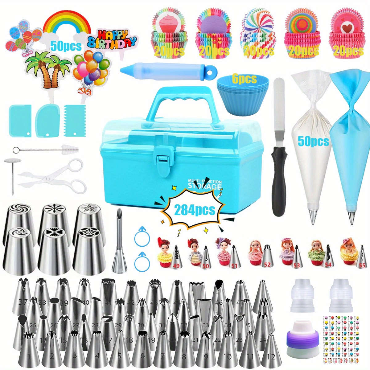 Piping Nozzle Color Small 50Pcs Marbling Bag