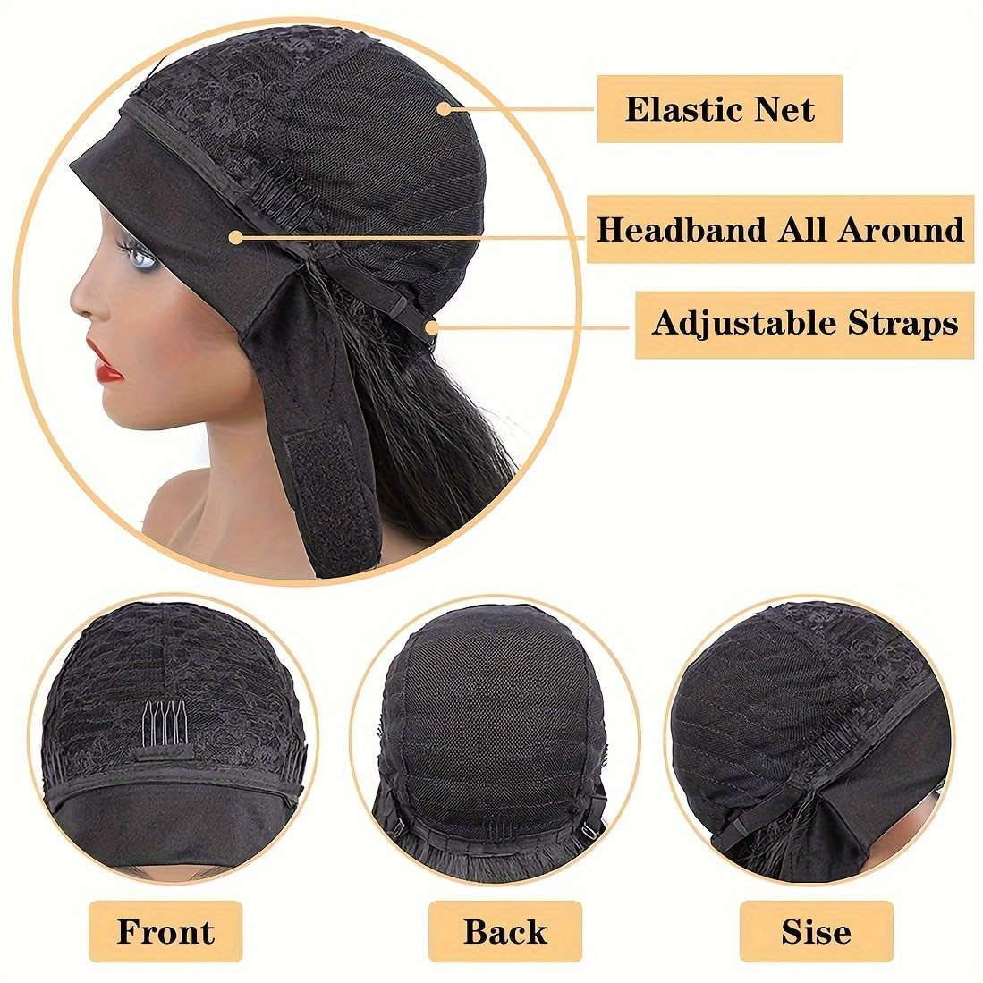 Mixed Color Womens Wigs Hair Length 25.4Cm