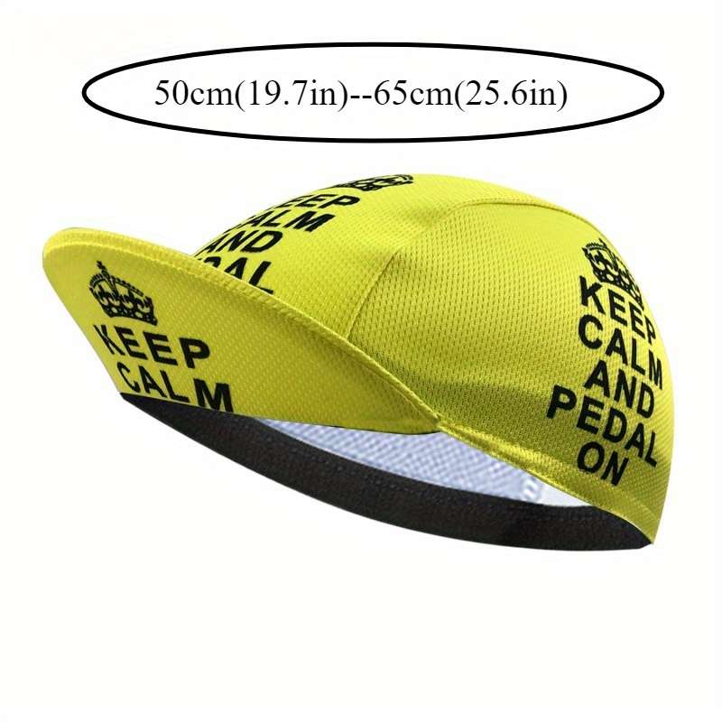 Quick-Dry Breathable Cycling Cap With Yellow Crown Print Polyester Sun Protection Outdoor Ha