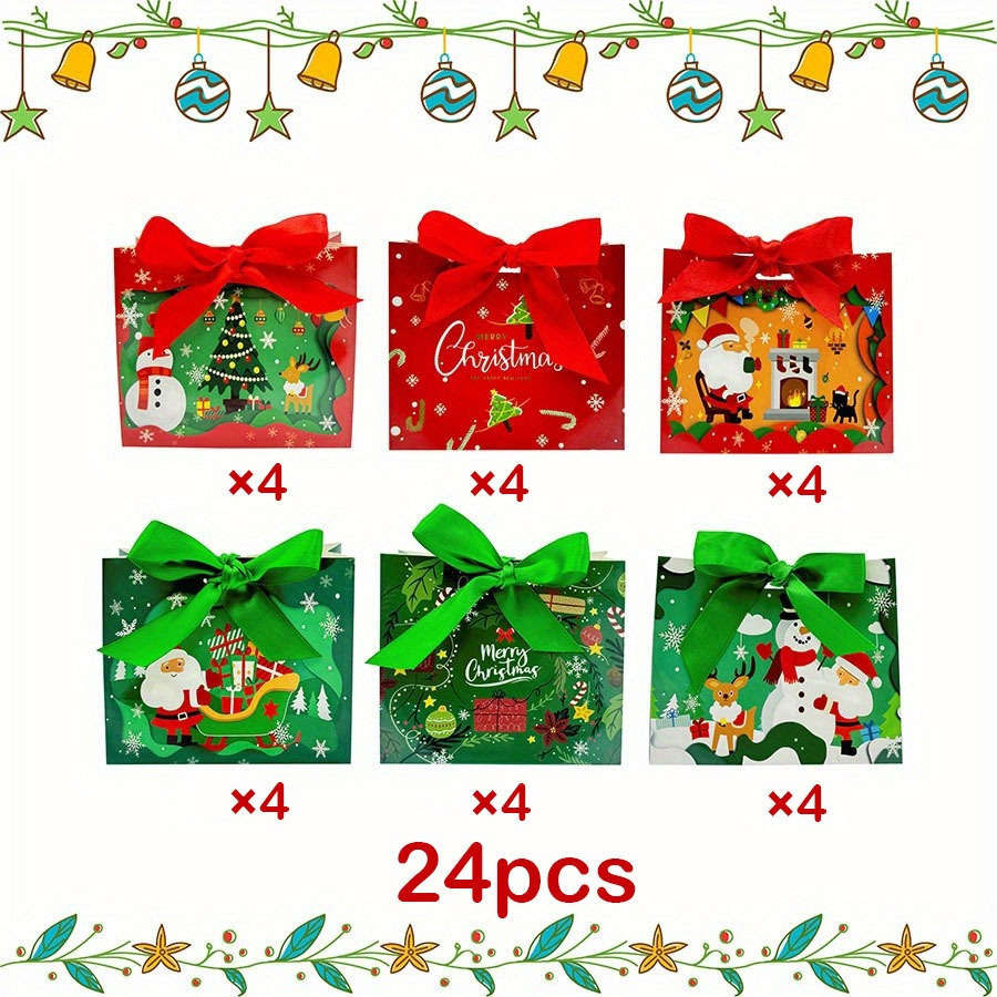 Christmas Gift Boxes Items Christmas Quantity 6 Styles - 24 Pieces
