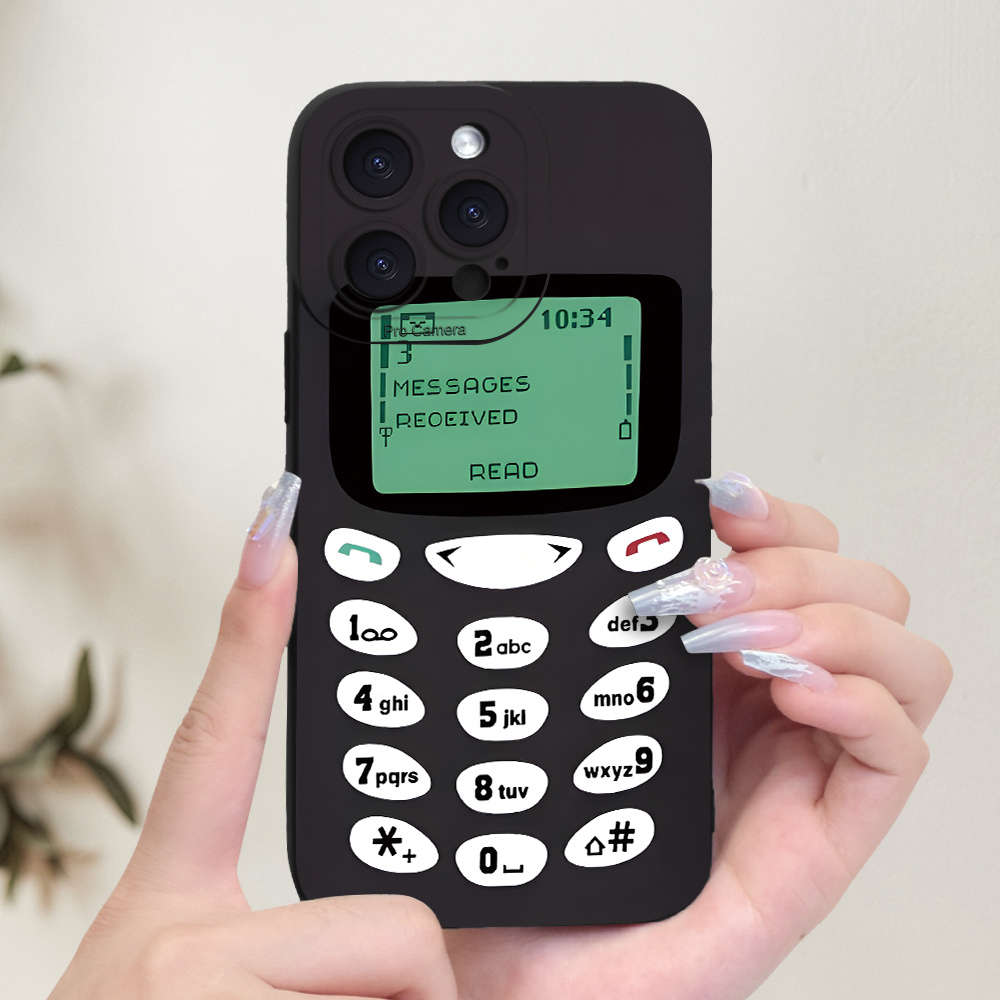 1Pc Black For iPhone 13 Mini Vintage Mobile Phone Phone Case