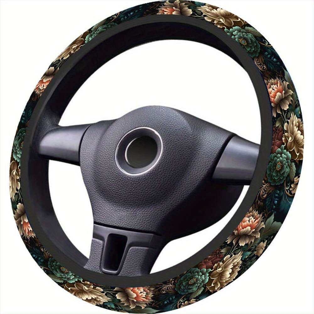 Car Steering Wheel Cover Colorful Flowers Quantity