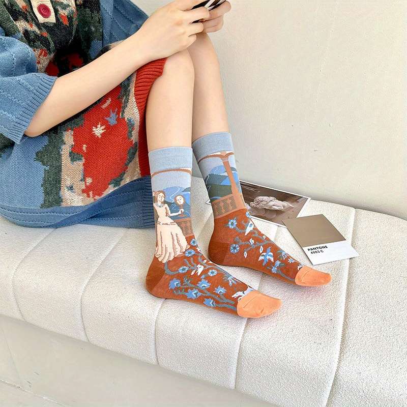 Women S Socks Color Impression Water Lily 4 Hair Clips In A Box Size Onesize