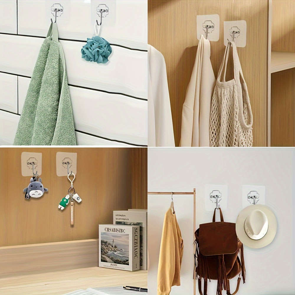32 Sticky Hangers Self Adhesive Hangers Wall Coat Hangers color 32pcs