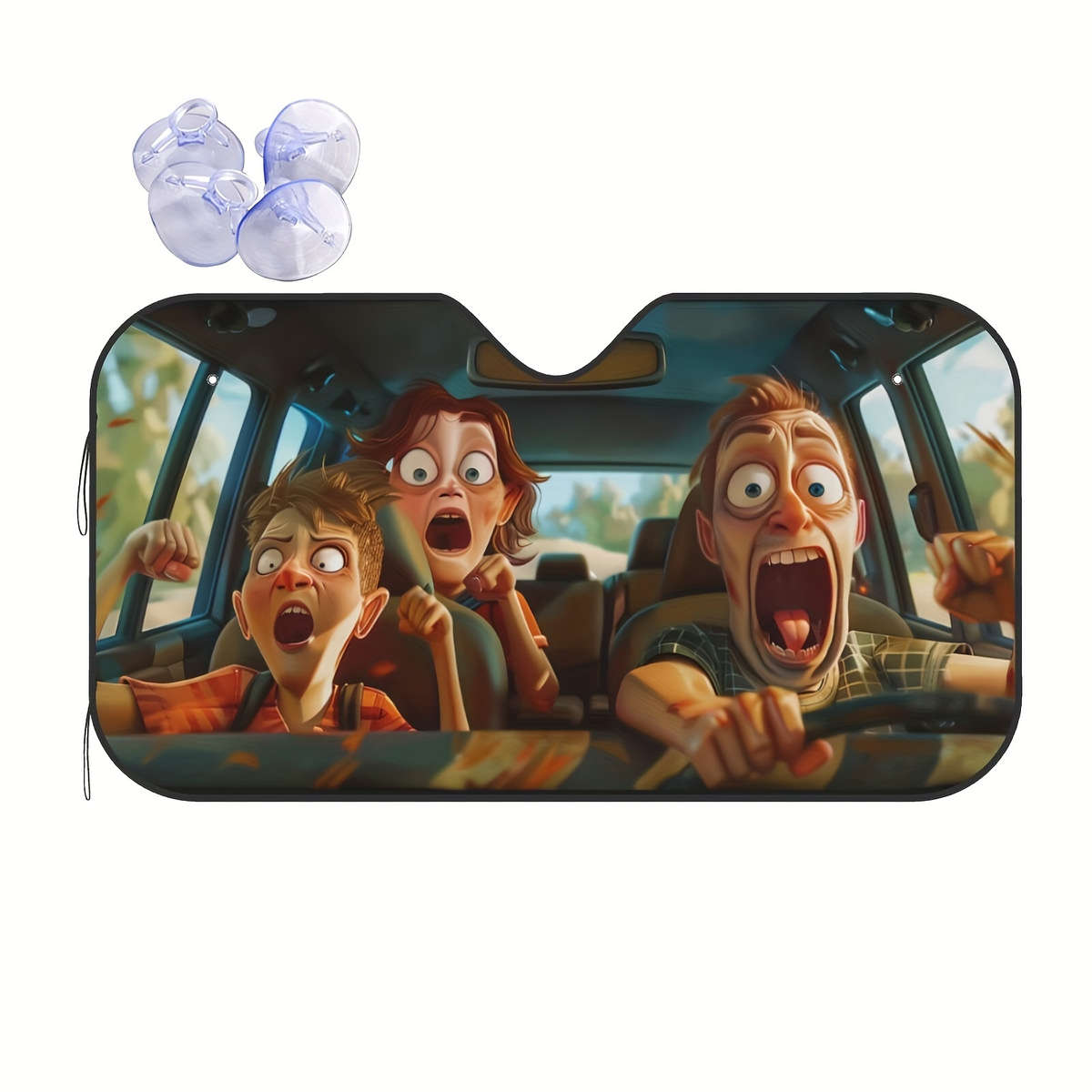 Car Sun Shades Size S 129.54 X69.85 Cm Funny Husky