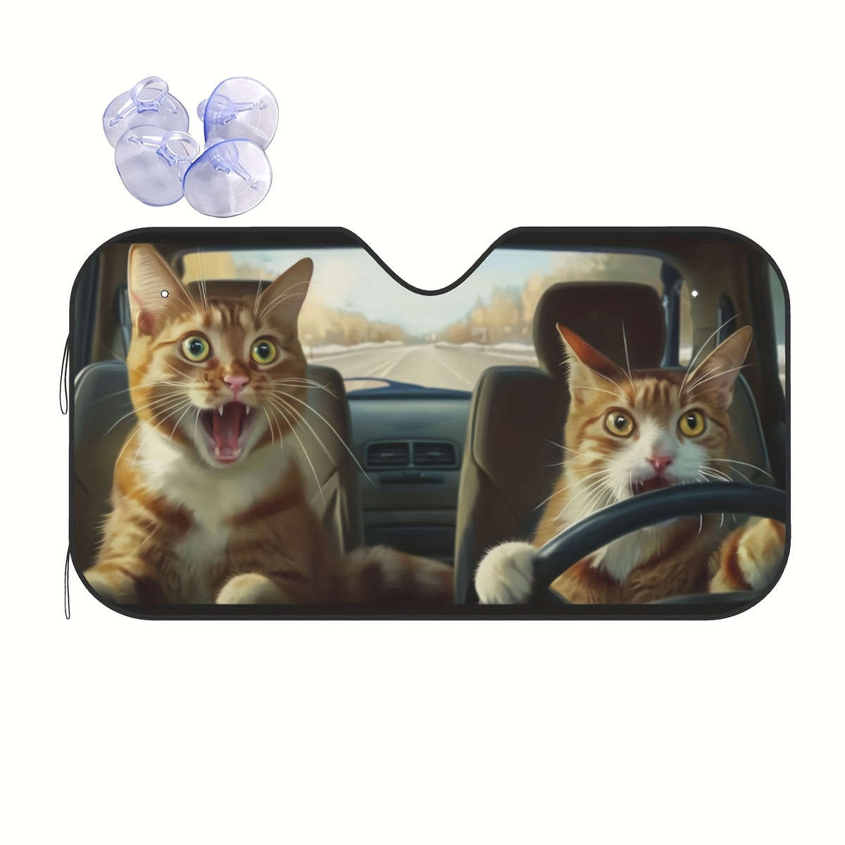 Car Sun Shades Size S 129.54 X69.85 Cm Funny Husky