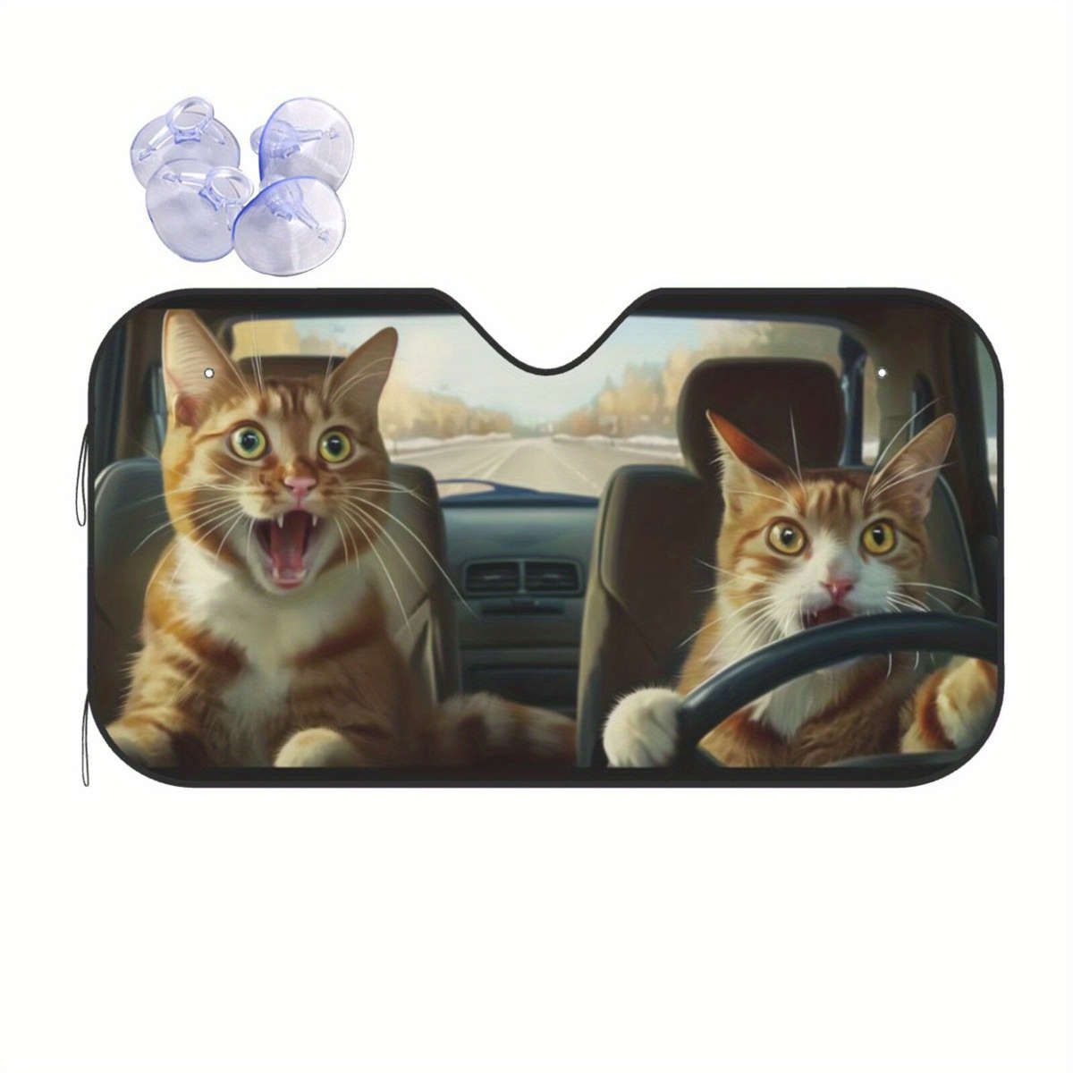 Car Sun Shades Size S 129.54 X69.85 Cm Funny Husky