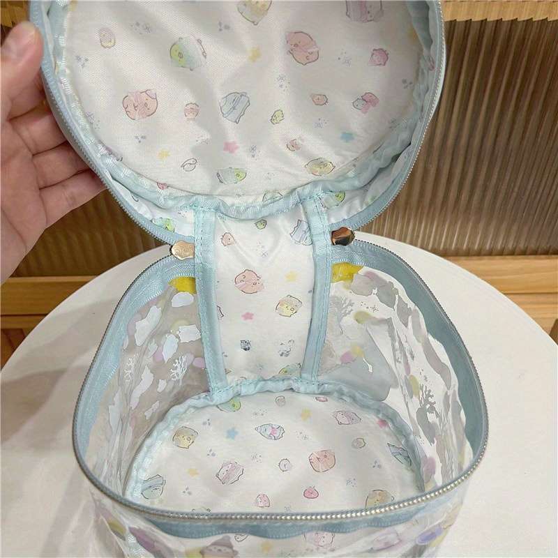 Clear Makeup Bag Storage Organizer Beautiful Clear Box Hygiene Beauty Blue Pvc