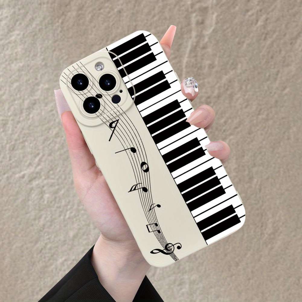 1Pc Ivory White For iPhone 13 Piano Music Note Phone Case