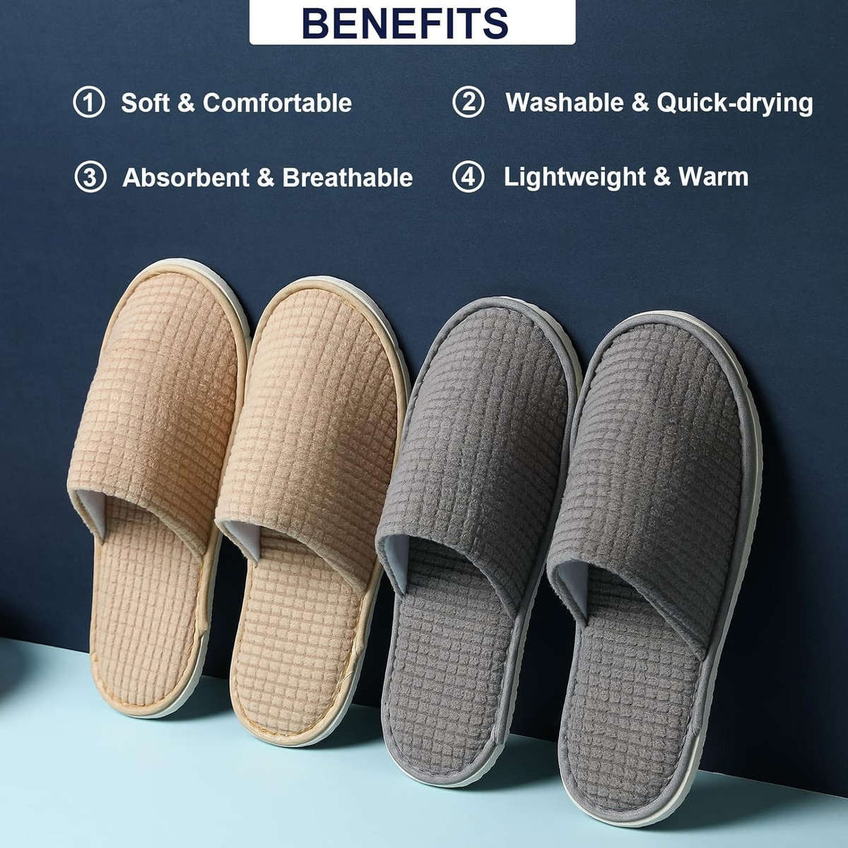 Cotton Slippers Color Gray