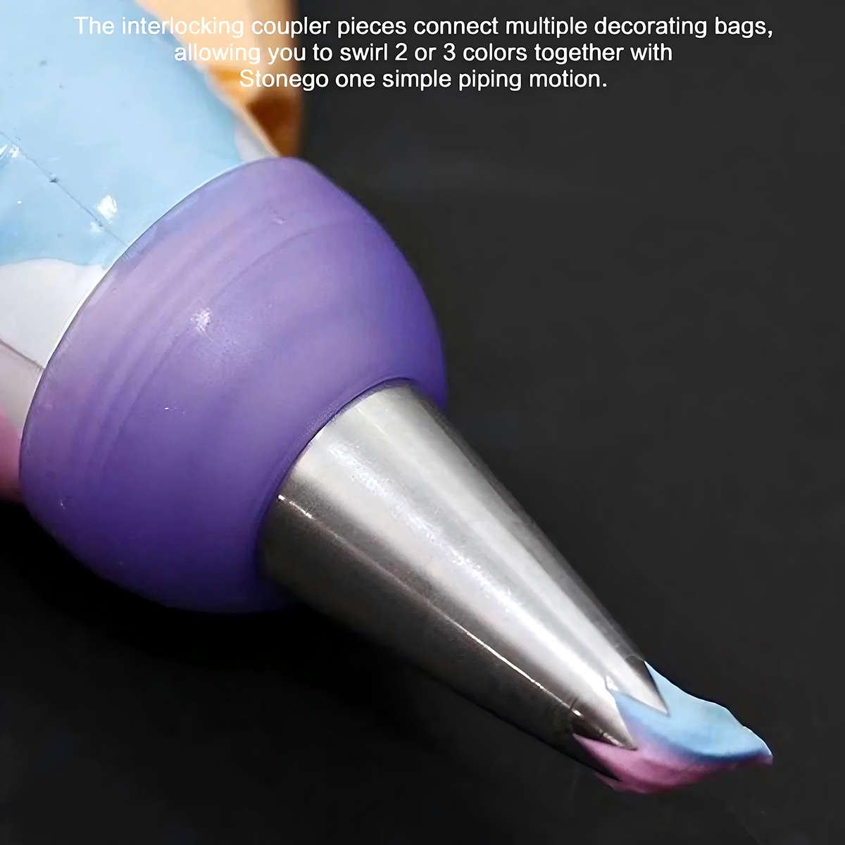 Piping Nozzle Color 2Pcs Purple Replacement Heads