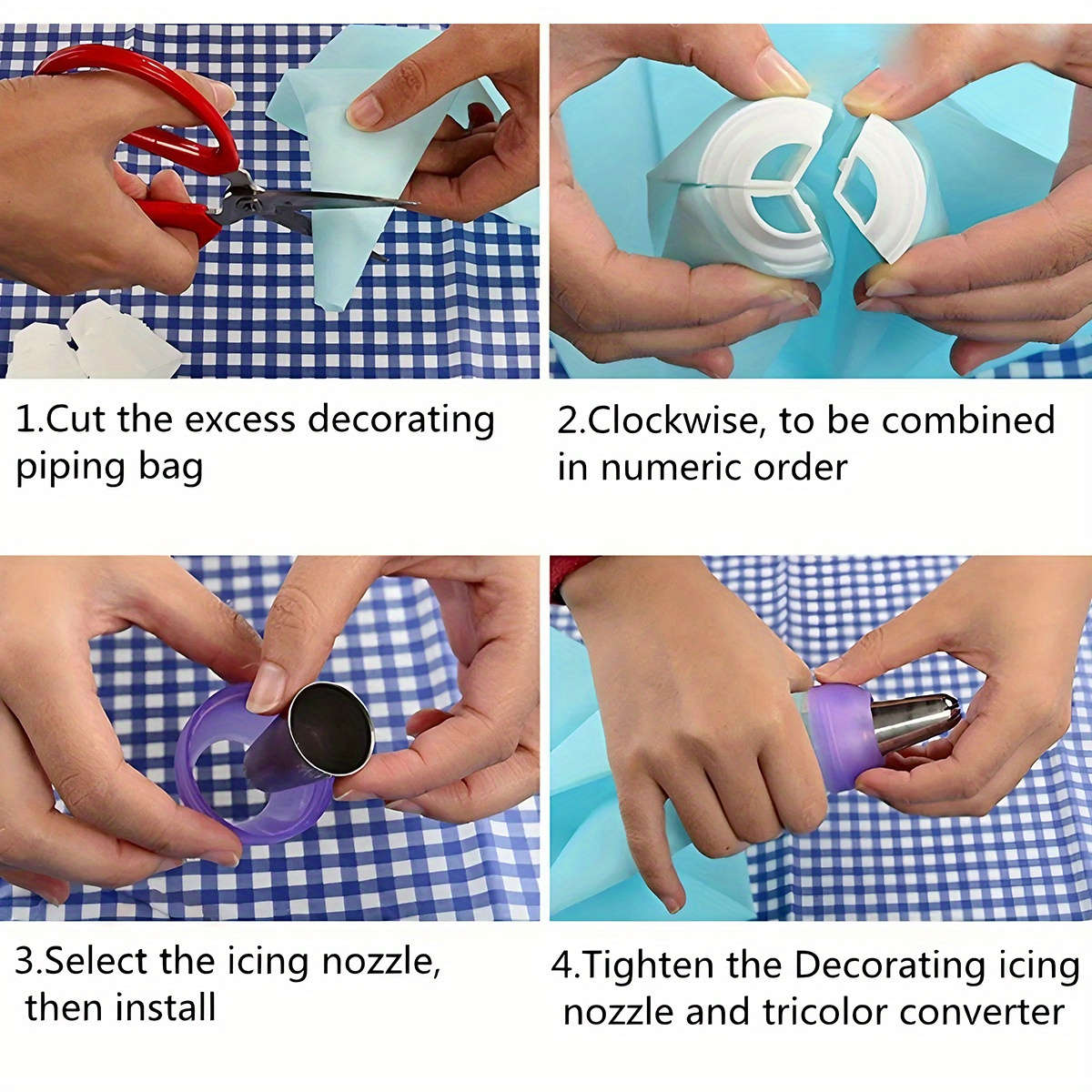Piping Nozzle Color 2Pcs Purple Replacement Heads