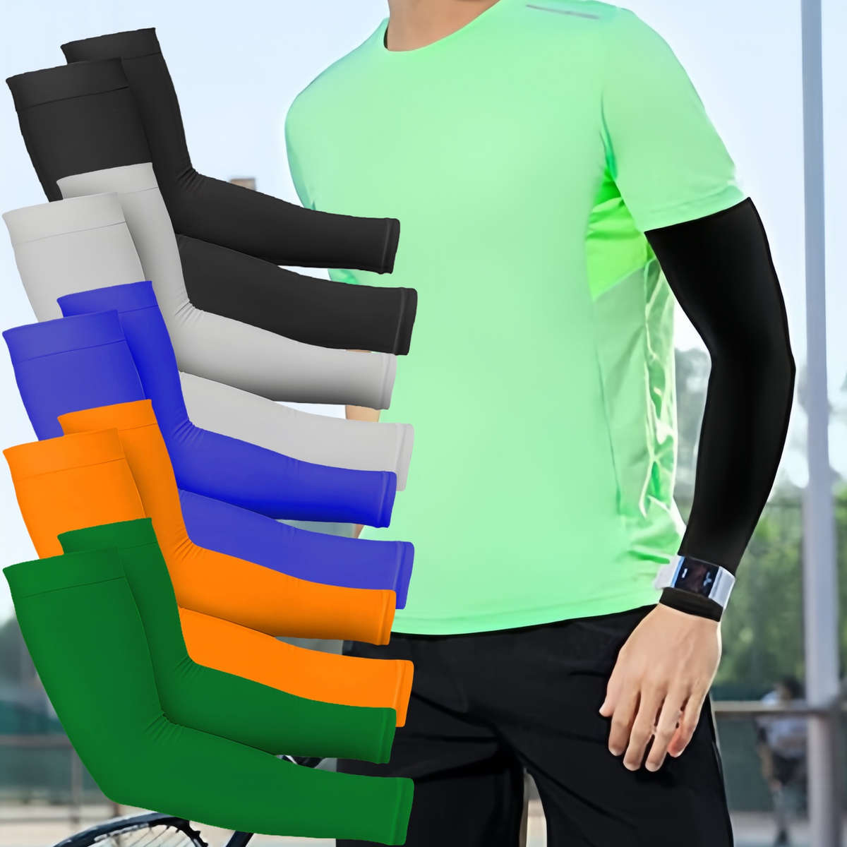 Sunscreen Sleeves Color 5 Pairs Of Black