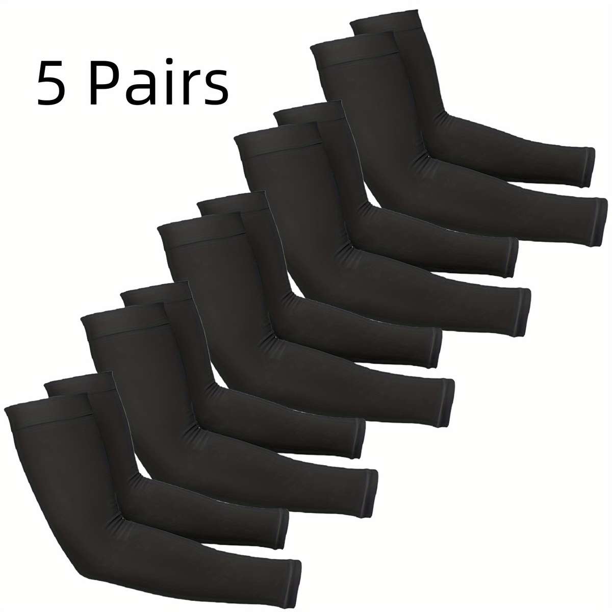 Sunscreen Sleeves Color 5 Pairs Of Black