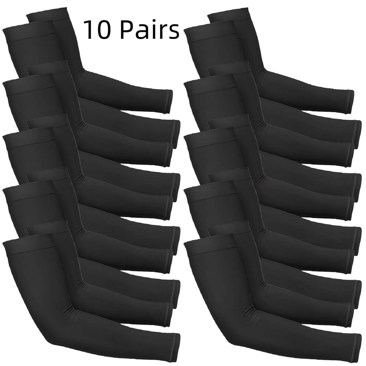 Sunscreen Sleeves Color 5 Pairs Of Black
