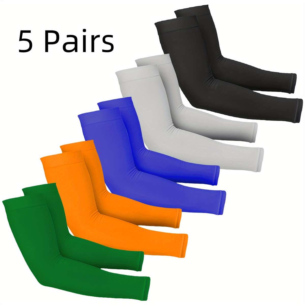 Sunscreen Sleeves Color 5 Pairs Of Black