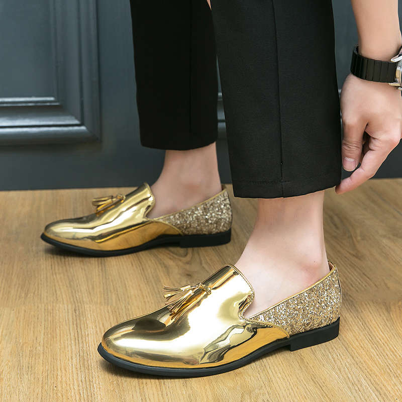 Mens Leather Shoes Color Golden Sizeuk 10