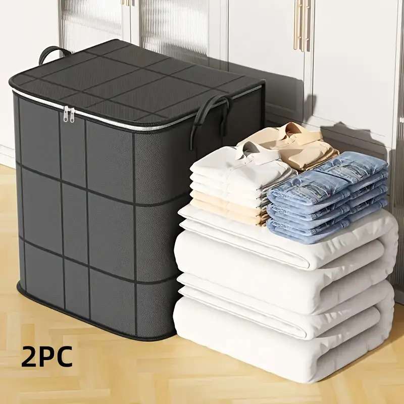 2Pcs Large Storage Totes Huge Foldable 2Pcs Large Grid