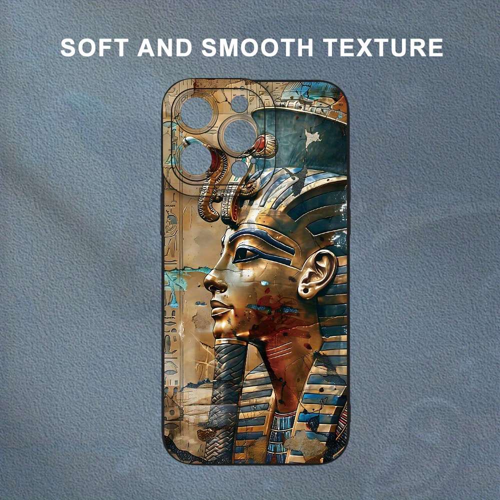1Pc Black For iPhone 14 Plus Egyptian Pharaoh Phone Case