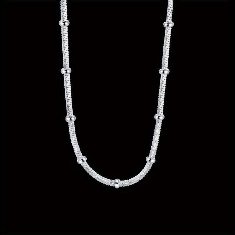 Rhinestone Stylish Plated Snake Chain Silver