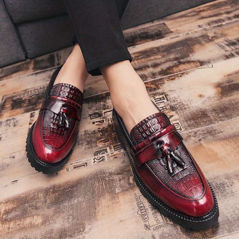 Mens Leather Shoes Color Red Sizeuk 7