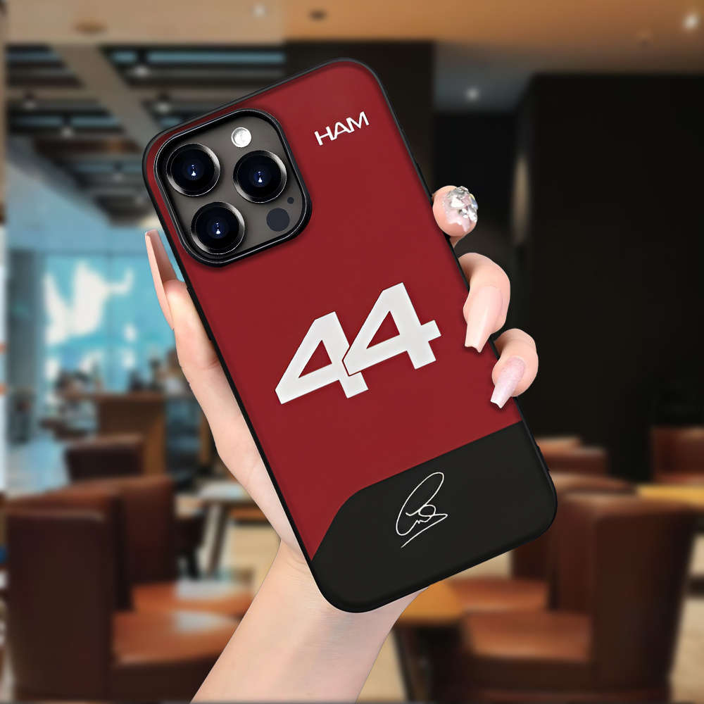 1Pc Black For iPhone 16 Digital Pattern 44 Phone Case