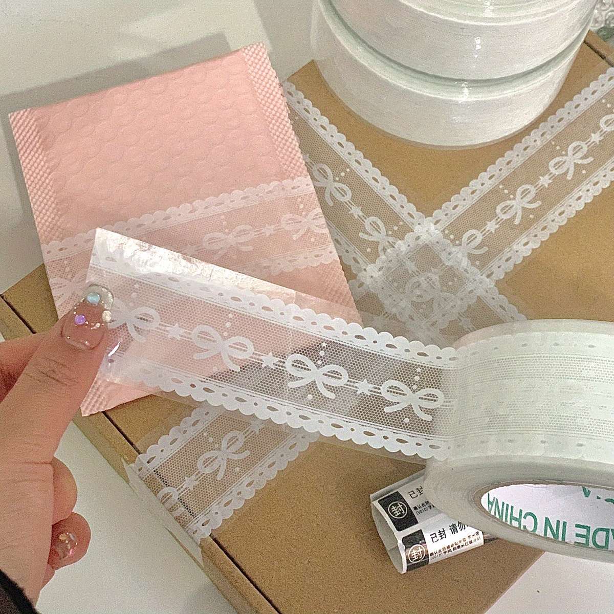 Adhesive Tape Color White Lace Quantity1 Roll