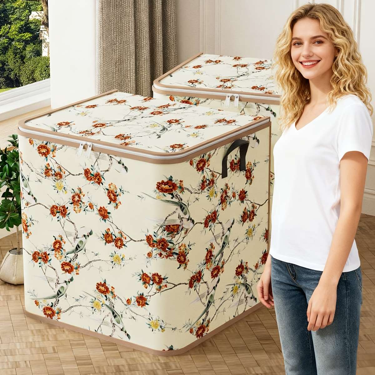 2Pcs Foldable Large Clothing Storage Bags Storage Multicolor 2Pcs