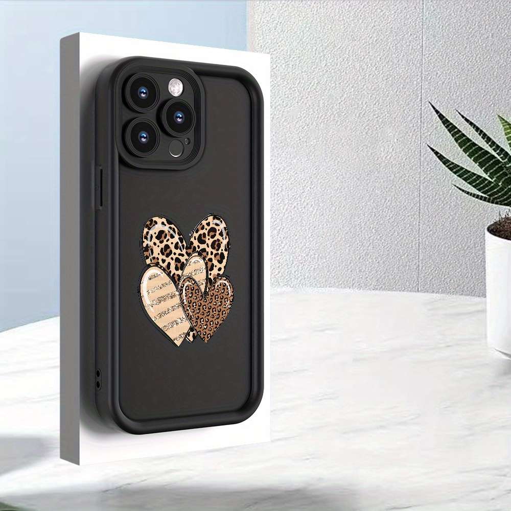 1Pc Black For iPhone 12 Leopard Phone Case