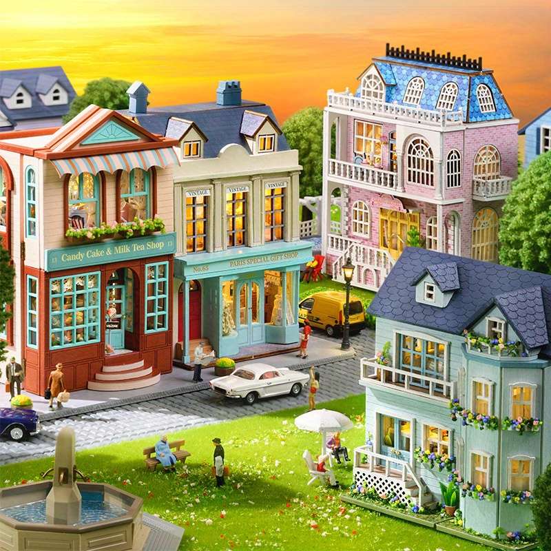 Building Toy Architectural Model Toy Set Color D 013 Manxing Dessert Shop