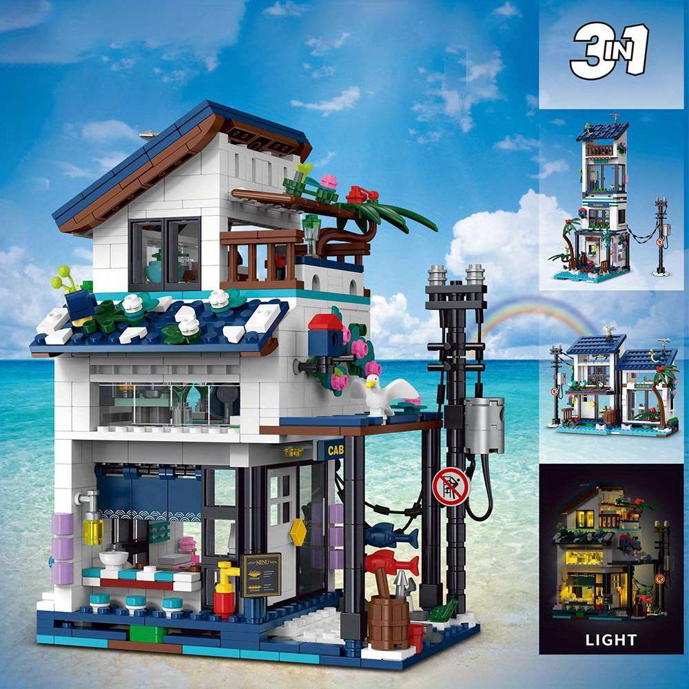 3D Building Model Puzzle Set Color Multicolored