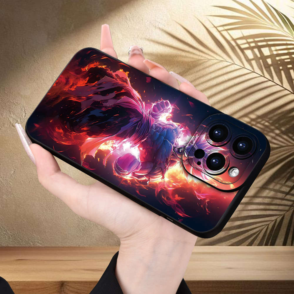 1Pc Black For iPhone 13 Mini Super Saiyan Pattern Phone Case