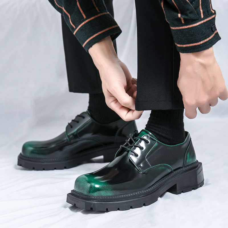Mens Leather Shoes Color Green Sizeuk 8