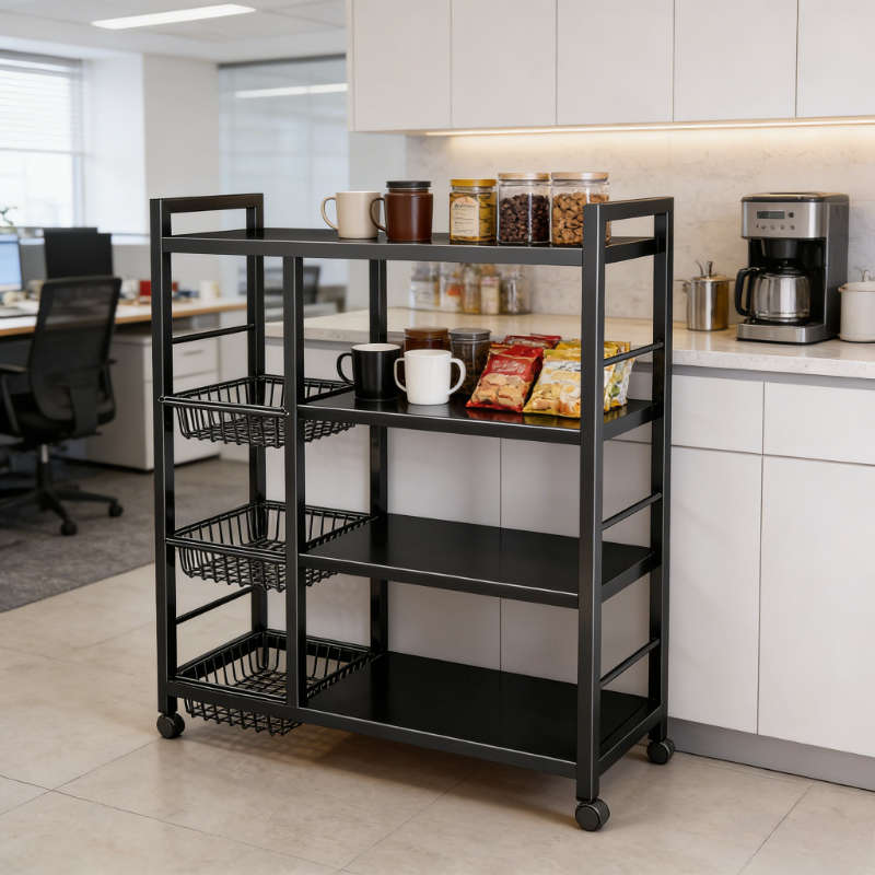 Bathroom Storage Rack Color Black Four Layers Three Nets Modelwrtmwreh1